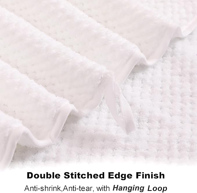 2 Piece Hand Towels Set,100% Microfiber - Quick Dry, Thick, Soft, Plush and Highly Absorbent Luxury Hotel & Spa Bath Towel for Bathroom, Pack of 2 (White)