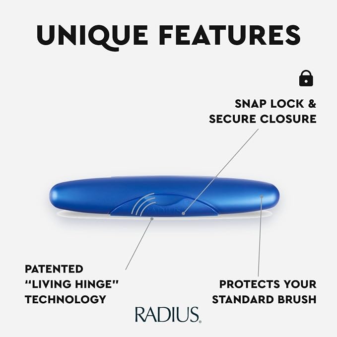 RADIUS Toothbrush Travel Case for Standard Brush, BPA-Free Recycled Plastic, Portable for Bathroom, School, Home, Camping (White, 8.25H - 1.38W - 1.75L (in))
