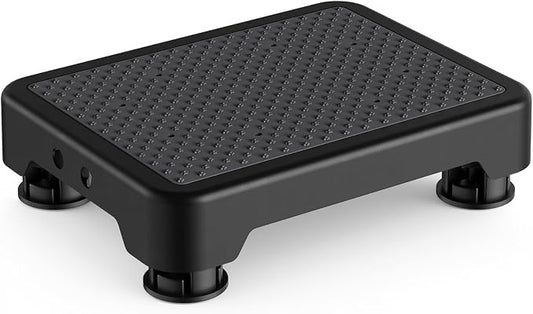 SOYO Mobility One Step Stool Platform for Adults & Elderly, Black-Black | Adjustable Small Step Riser for Seniors, Indoor Outdoor Non-Slip Standing Support Portable Low Step for Car, Bed, Bathroom