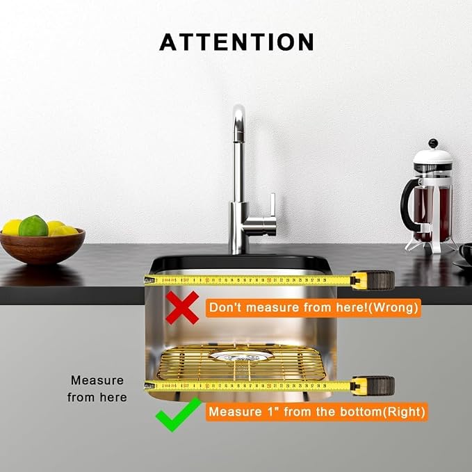 SANNO Sink Bottom Grid for Kitchen, Sink Protectors with Rear Drain Hole for Double Sink,Stainless Steel,13" L x 11.6" W