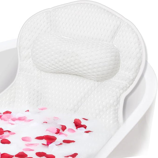 SZXYX Bath Pillows for Tub,Luxury Bath Pillows for Tub with Head, Neck & Back Support,5D Air Mesh Bathtub Pillow with 6 Strong Suction Cups Relaxing Bath Accessories Spa Gift for Woman