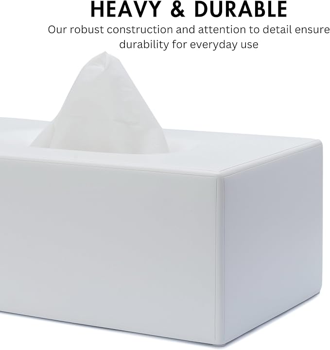 Yew Design Matte White Rectangular Tissue Box Cover