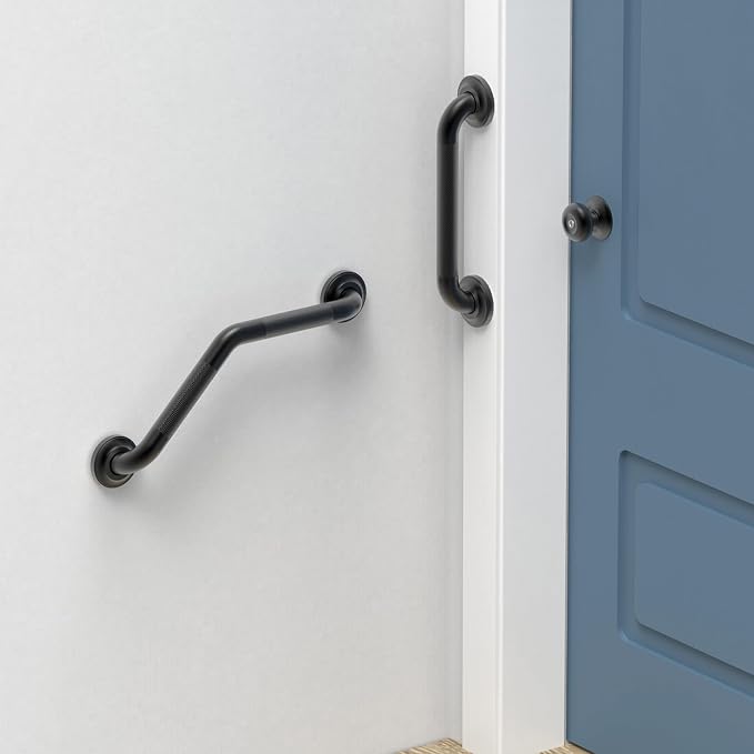 1-1/4" Knurled Grab Bar, ADA Compliant Bath Safety Shower Handrail, Bathroom Mobility Aid Handle for Seniors and Disabled, Heavy Duty 500lbs Support