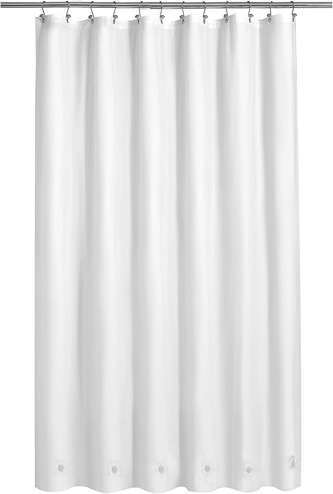 Barossa Design Extra Long Shower Curtain Liner with 6 Magnets, 72x84, White | 8G Heavy Duty PEVA, 6 Bottom Magnets, PVC Free, Metal Grommets, XL Waterproof Shower Liner 72 x 84 Inches for Tall Bathroom