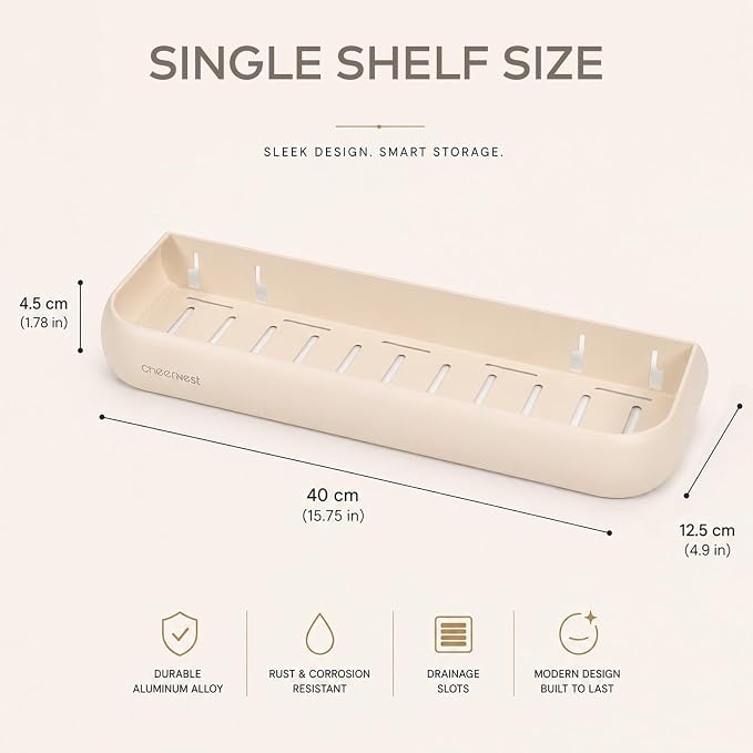 Shower Caddy Suction Cup, Removable Shower Organizer Shelf,2 Pack | Large Capacity, Rustproof Aluminum, 2 Install Ways, Includes Hooks&Hanging Bar,Wall-Mounted Bathroom Organizer Storage Holder