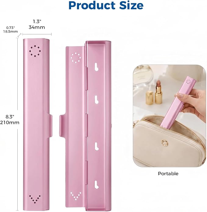 2 Pack Toothbrush Travel Case Aluminum, Portable Toothbrush Holders Travel, Manual Toothbrush Case Container for Traveling, Bathroom, Camping, Business Trip(Silver, Pink)