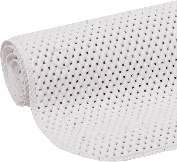 Duck Brand Clorox Cushioned Foam Bath Mat for Tubs, Non-Slip with Suction Cups, 17 Inches x 36 Inches, White