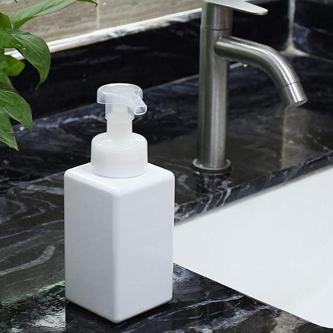 Foaming Soap Dispenser, 22oz Plastic Refillable Pump Bottle, 2 Pack, White | Hand Dispenser for Liquid Soap, Shampoo & Body Wash – Saves Soap with Rich Foam, Reusable, Easy to Refill, BPA-Free