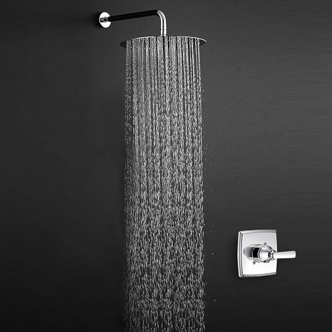 NearMoon Rain Shower Head, Ultra-Thin Design-Pressure Boosting, Awesome Some Experience, High Flow Stainless Steel Rainfall Head (12 Inch, Chrome Finish)