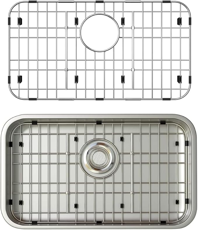 Sink Rack for Bottom of Sink, Stainless Steel Sink Protector, Scratch Prevention, Drainage Support, Stainless Steel, 23 * 13 inch