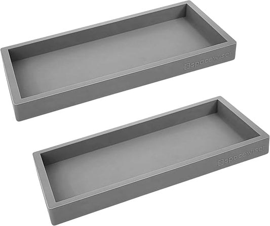 Countertop & Vanity Silicone Tray – 2 PC Small 7.7" Soap Tray | Kitchen Soap Tray Set, Dish Soap Tray for Kitchen Counter, Kitchen Sink Tray, Silicone Soap Dispenser Tray & Sponge Holder