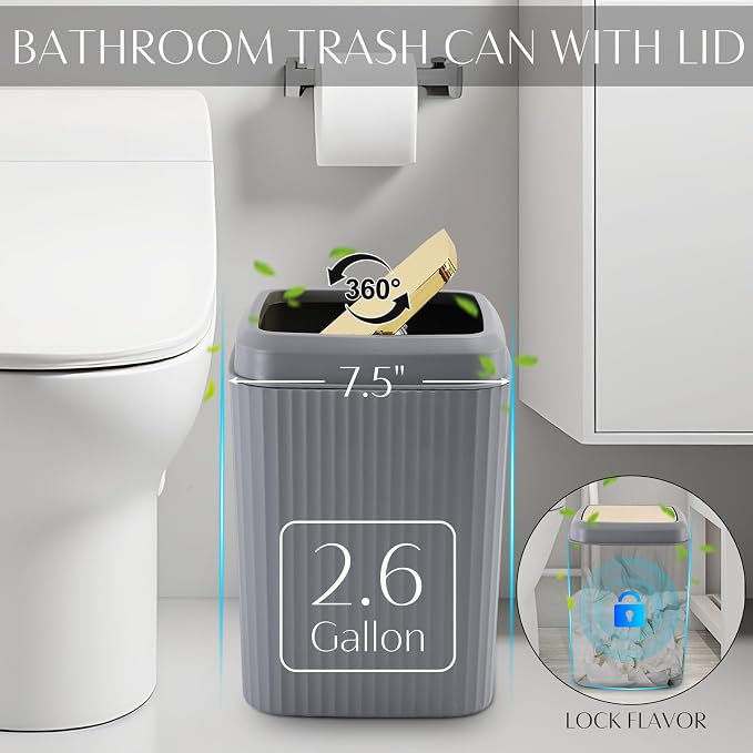 32PCS Bathroom Accessories Set Bathroom Set,Grey Shower Curtain Set,Bath Towel Set,Hand Towel,Toilet Brush,Trash Can & 3PCS Soap Dispenser