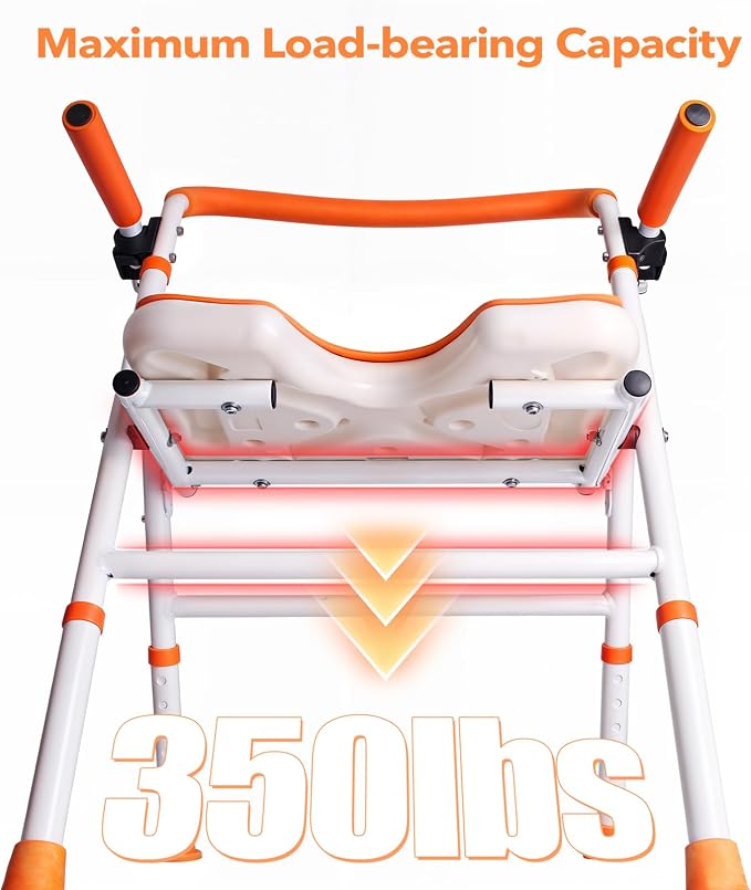 Foldable Shower Chair, Folding Bath Shower Seat for Inside Shower | Minimalist Shower Chair with Arms and Back, Height Adjustable, Portable Safety Bath Chairs for Elderly, Seniors, Disabled