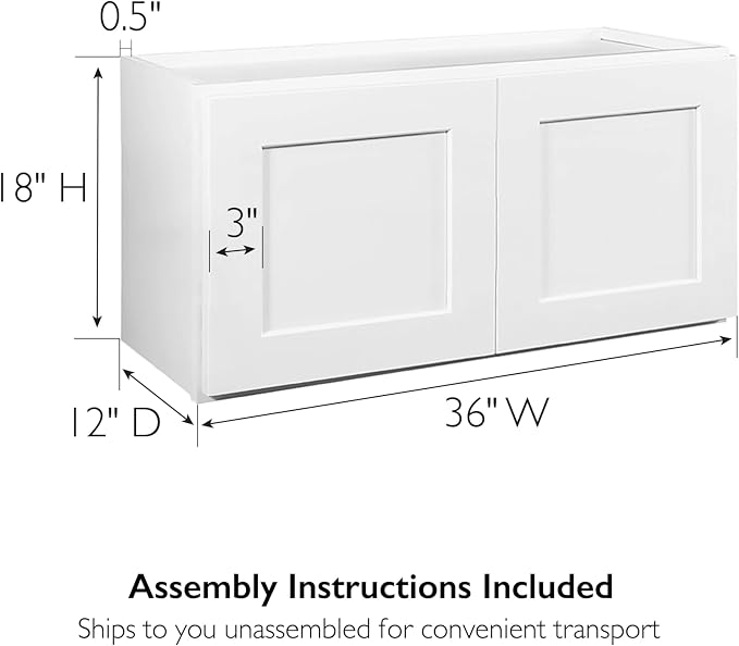 Design House Brookings Kitchen Bridge Wall Cabinet, 36", White | Wall Mount, Contemporary/Modern, Wood, Kitchen, 561670