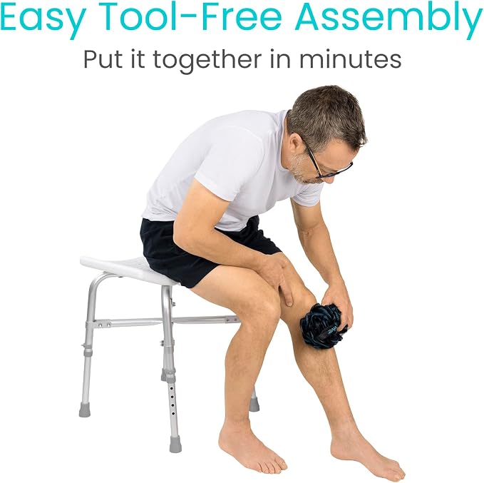 Vive Heavy Duty Bariatric Shower Chair | Bath Stool & Bathtub Seat for Inside Tub Elderly, Seniors, Handicap & Disabled Adults- Non-Slip, Adjustable, Supports 550 lbs