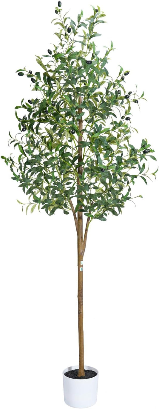 Olive Tree 6FT Fake Tree Faux Plants Indoor with Pot Artificial Tree Nearly Natural Olive Branches and Fruits for Living Room Home Office Decorations