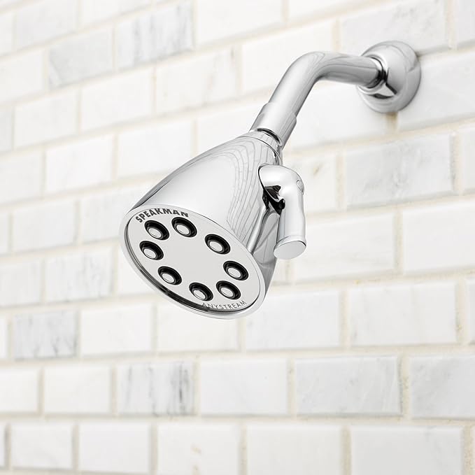 Speakman, Polished Chrome S-2251-E2 Signature Brass Ion Anystream Multi-Function Shower Head, 2.0 GPM, 3 Settings