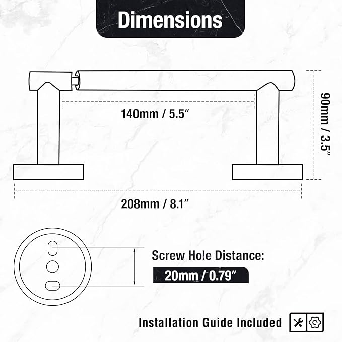 HITSLAM 2 Pack Matte Black Toilet Paper Holder, Double Post Pivoting, SS304 | Set of 2 Wall Mount Bathroom Tissue Holders, Rustproof Stainless Steel, Ideal for Multiple Bathrooms, Easy Roll Change