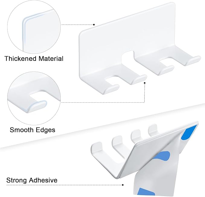 Electric Toothbrush Head Holder, Toothbrush Holders Wall Mounted, Electric Toothbrushs Holder, Bathroom Shower Tooth Brushing Holder, Tooth Brush Head Holder Organiser (White, Small)