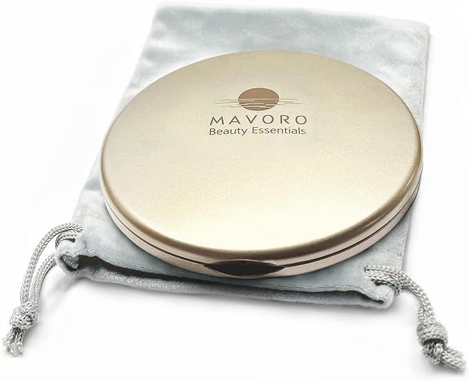4" Compact Travel Makeup Mirror,1x/10x Magnification, Dual-Sided (Gold)