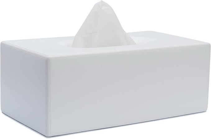 Yew Design Matte White Rectangular Tissue Box Cover