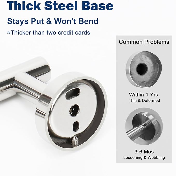 NearMoon Bathroom Toilet Paper Holder, Premium SUS304 Stainless Steel Rustproof Wall Mounted Toilet Roll Holder for Bathroom, Kitchen (2 Pack, Chrome Finish)