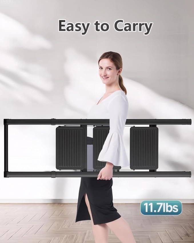 3 Step Ladder, Folding Step Stool, Lightweight Stepladder, Black | Anti-Slip 7.9'' Wide Pedal;Portable Handrail;Space-Saving;For Kitchen, Home, Library, Office Use;300lbs Capacity
