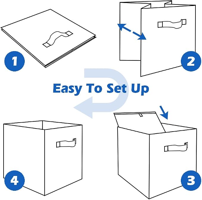 ShellKingdom Storage Bins, Foldable Fabric Storage Cubes And Cloth Storage | Storage Organizer For Closet And Toys, 10.5x10.5x11 INCH, 2 Pack (Royal Blue)
