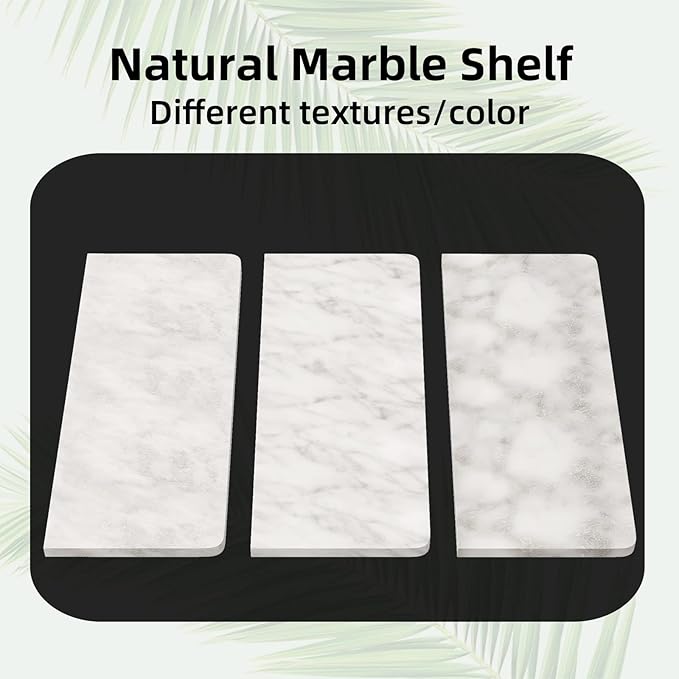 Gypie Toilet Paper Holder with Marble Shelf, Double Brushed Nickel | Stainless Steel Tissue Roll Paper Holder Wall Mount for Bathroom Washroom