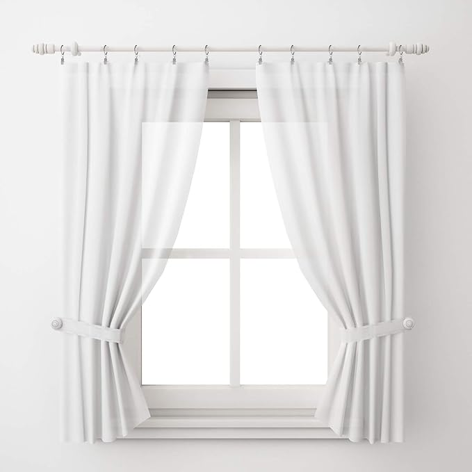 Lansian 100 Pack Curtain Rings with Clips Hooks 1 in Diameter Rustproof | Metal Stainless Steel Drapery Rings for Tension Rod Bracket Eyelets Decorative Hanger, Fits 3/4 in Rods, Matte Silver