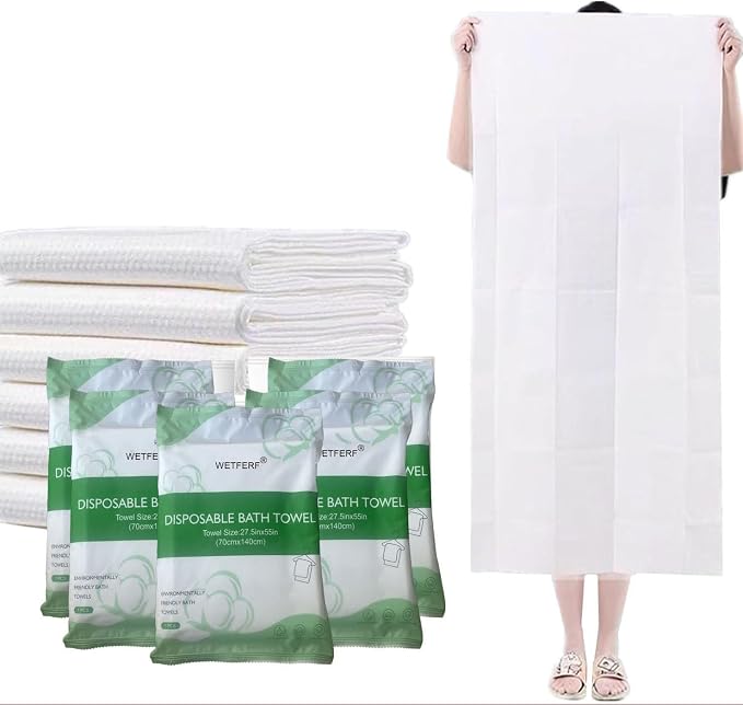 10 Pack Disposable Bath Towels Durable Large Portable Thicken Camping Towels for Travel Hotel Business Trip Swimming Pet Towels Sauna Spa Hot Spring Water Play 55''X27.5''