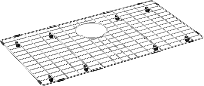 SANNO Kitchen Sink Protectors - Stainless Steel Sink Grid with Rear Drain Hole, Sink Rack 27.6" L x 14.6" W
