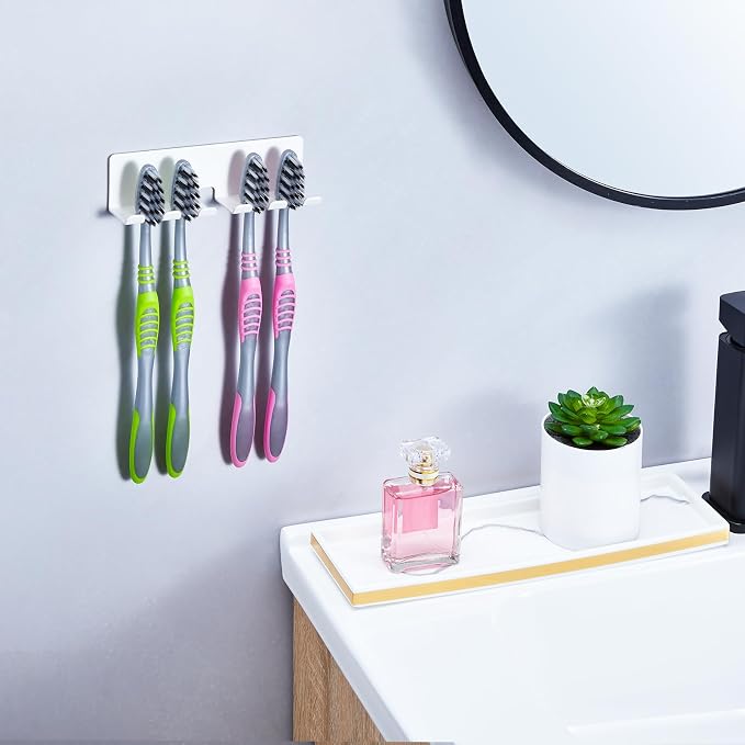 Electric Toothbrush Head Holder, Toothbrush Holders Wall Mounted, Electric Toothbrushs Holder, Bathroom Shower Tooth Brushing Holder, Tooth Brush Head Holder Organiser (White, Large)