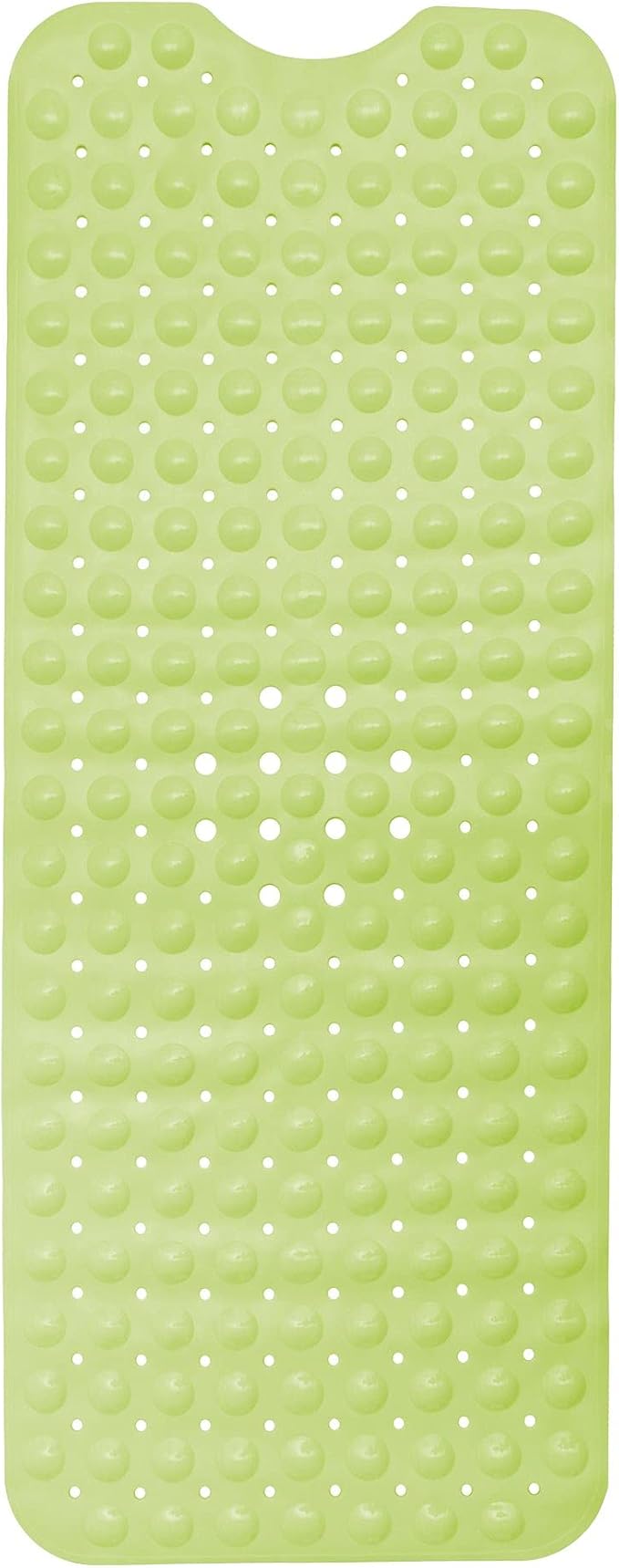 ENKOSI Non-Slip Bath & Shower Mat 40x16 Extra Long, Suction & Drain Holes | Green color; Durable PVC; 40x16 in, Green