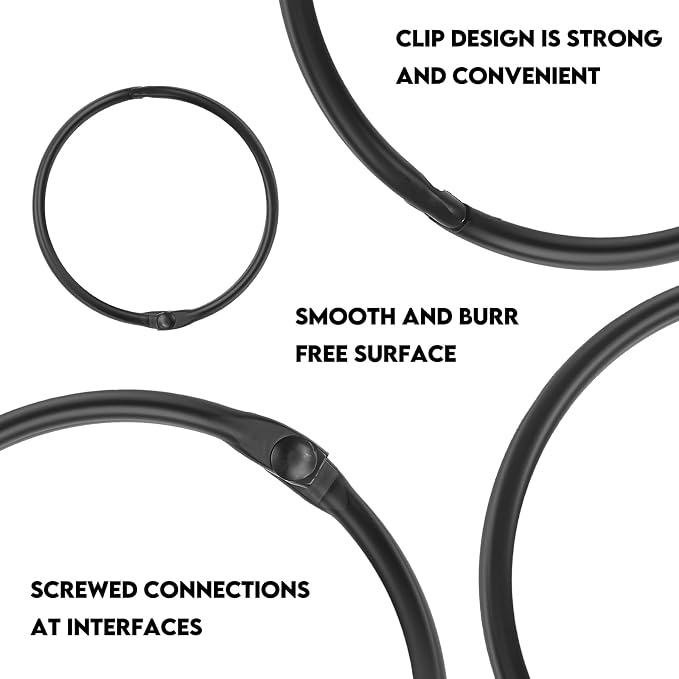 20Pcs Shower Curtain Hooks,Metal Round Shower Curtain Hooks Roman Rings | Rustproof Decorative Shower Curtain Rings for Bathroom, Bathtub, Window, Balcony (20, Black)