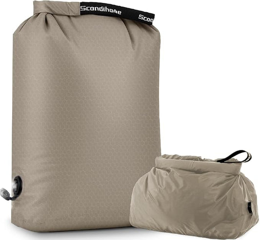 Travel Laundry Bag, Pump-Free Vacuum Compression Dirty Clothes Bag, Medium Reusable Waterproof & Washable Laundry Bag, Wet and Dry Bag, Ideal for Suitcases, Laundromats (1 Pack) Gray