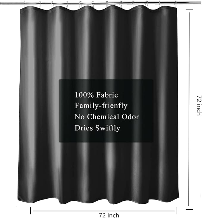 LLSCL 5 Pack Fabric Shower Curtain Liner with Magnets, Shower Curtain with Rustproof Metal Gromments and Waterproof Hotel Quality, 72 x 72 Machine Washable