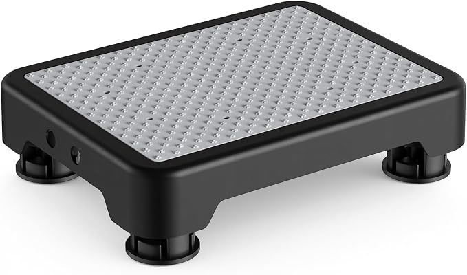 SOYO Mobility One Step Stool Platform for Adults & Elderly, Black-Gray | Adjustable Small Step Riser for Seniors, Indoor Outdoor Non-Slip Standing Support Portable Low Step for Car, Bed, Bathroom