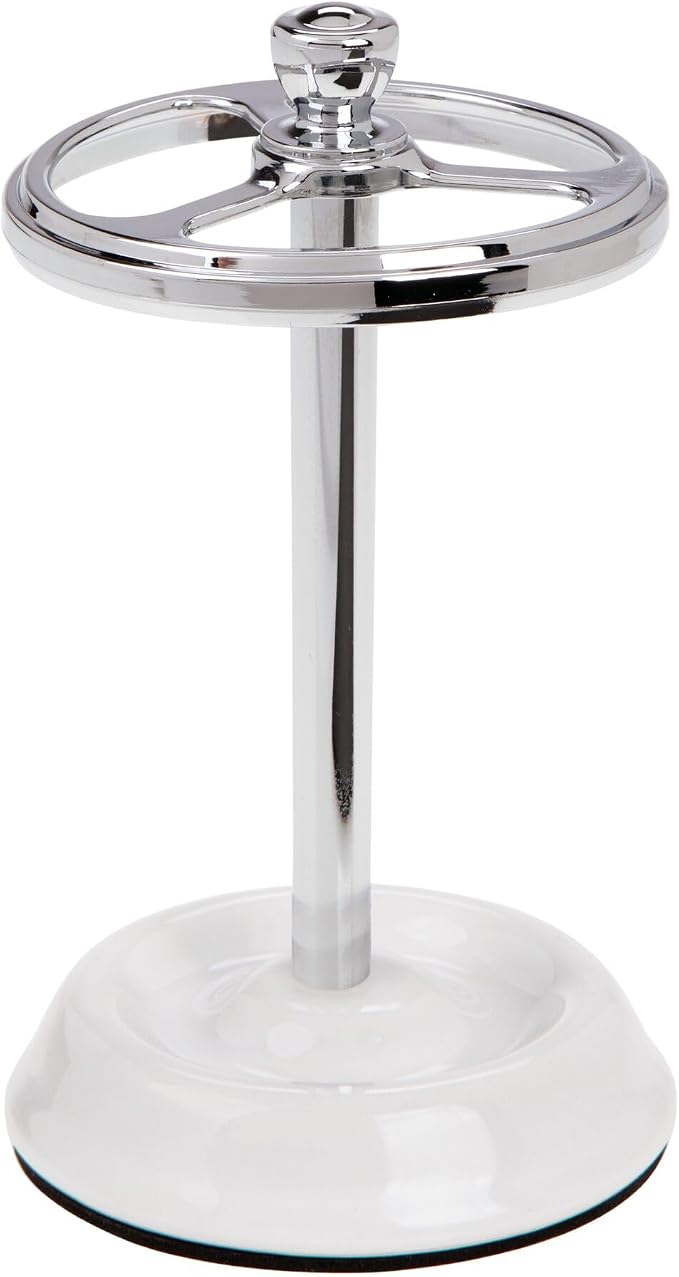 iDesign 3-Section Toothbrush Holder, White/Chrome | For Bathroom, Countertop Stand