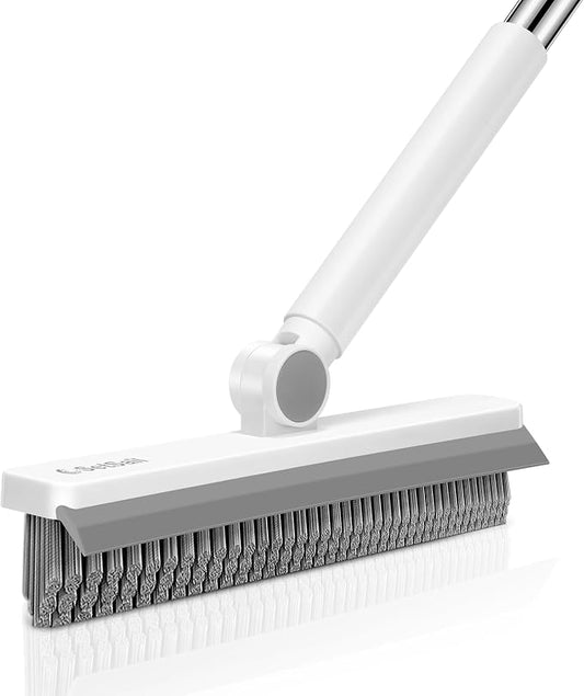 SetSail Grout Cleaner Brush with Long Handle, V-Shaped Floor Scrub Brush | Swivel Grout Brush Stiff Bristle Floor Grout Scrubber for Bathroom, Tile Line, Crevice, Kitchen, Wall, Deck, Garage