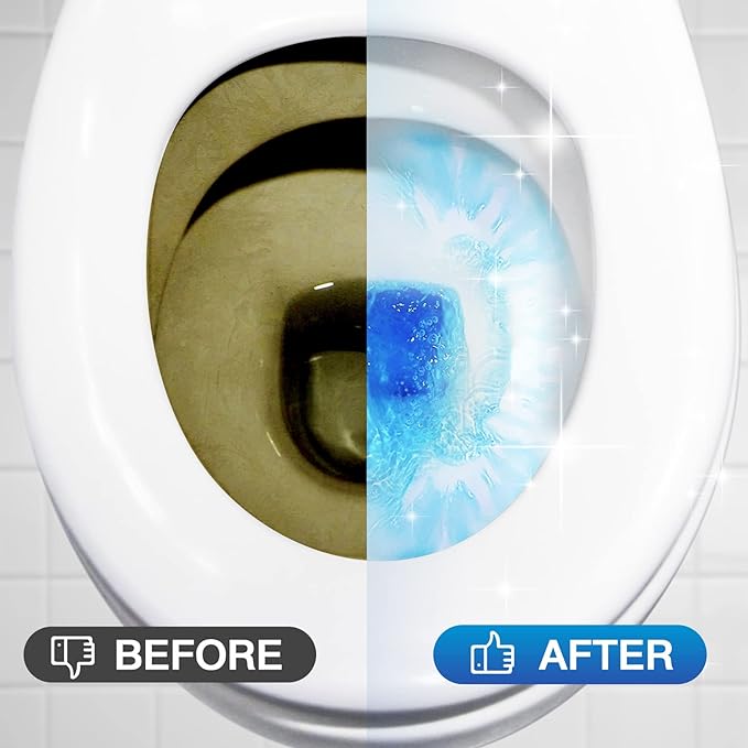 Vacplus Toilet Bowl Cleaners - 20 Pack Long-Lasting Toilet Cleaner Tablets, Prevent Stains & Deodorize, Blue | Bathroom Tank, Prevent Stains, Deodorizing, Easy Use, Blue