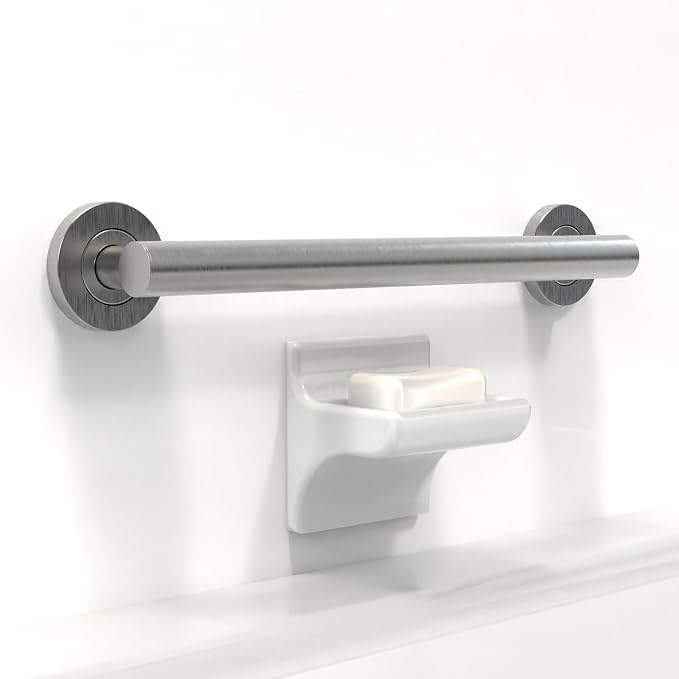 ADA Compliant Grab Bar, 500lbs Weight Support for Bath Safety (16 inch, Brushed Nickel)