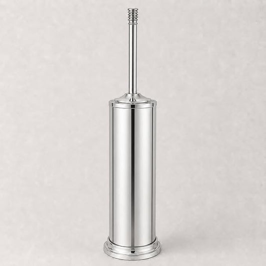 Chrome Toilet Brush and Holder Set，Extra Long Handled Toilet Bowl Brush and Holder，Stainless Steel Heavy Duty Toilet Brush for Bathroom,Deep Cleaning Modern Toilet Cleaner Slip Base