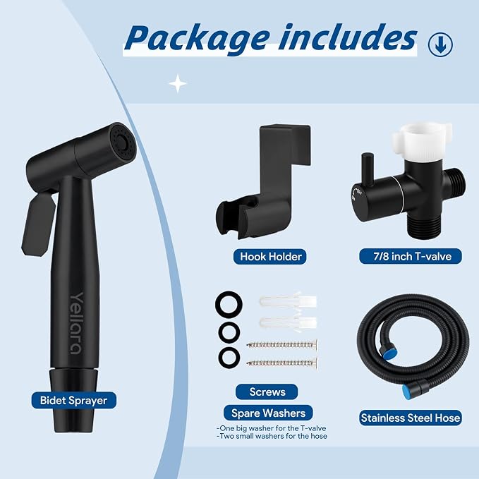Handheld Bidet Sprayer for Toilet - Feminine Wash, Toilet Cleaning - Stainless Steel, Adjustable Water Pressure, Easy Installation