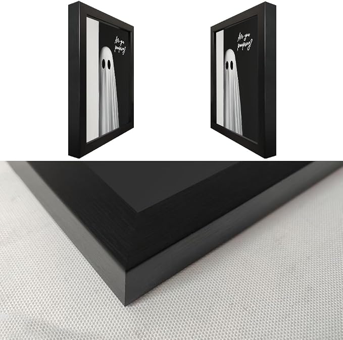 Black Framed Halloween Bathroom Wall Decor - Funny are You Pooping Ghost Print, Cute Spooky Art for Toilet, Restroom & Washroom, Black and White Aesthetic Holiday Design 8"x10"