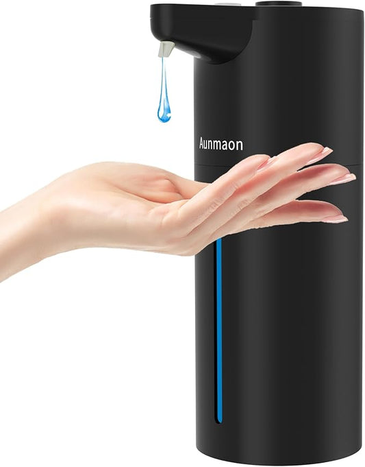 Automatic Soap Dispenser Touchless,15-Level,Kitchen Bath Black | Hands-Free,15-Level Dial Control,Thick & Thin Soap Compatible,Long Battery Life,Easy for Toddlers,Wall Mountable