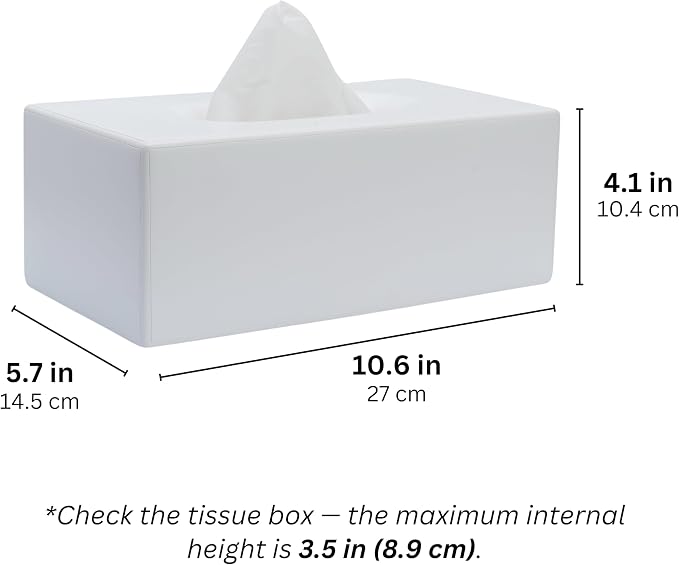Yew Design Matte White Rectangular Tissue Box Cover