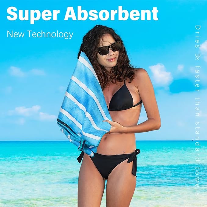 Widdonen Microfiber Beach Towel,Compact 71x32 Inch,Lightweight | Extra Large,Sand Free,Thin,Absorbent,Quick Dry for Camping,Hiking,Swim,Pool,Bath,Picnic,Gym,Cruise Essentials,Adult Gifts