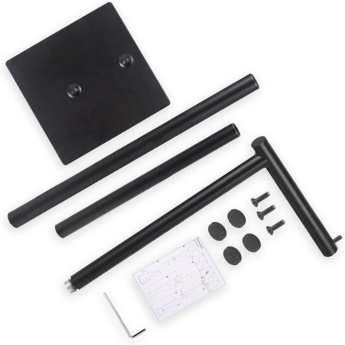 Toilet Paper Holder Stand Toilet Paper Roll Holder Stand Freestanding Black Toilet Paper Holder for Bathroom Toilet Tissue Storage Holder Metal