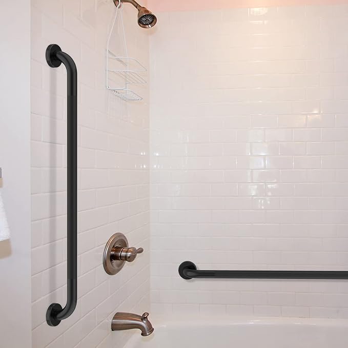 36 Inch Shower Grab Bar Oil Rubbed Black, Munzong Anti Slip Bathroom Grab Bar, Knurled Bathroom Balance Bar,Safety Hand Rail Support Handicap Elderly Injury Senior Assist Bath Handle | Knurled Bathroom Balance Bar,Safety Hand Rail Support Handicap Elde...